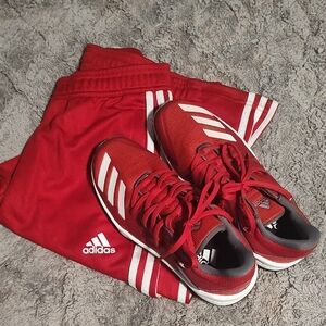 Adidas Red and White Sports Ensemble